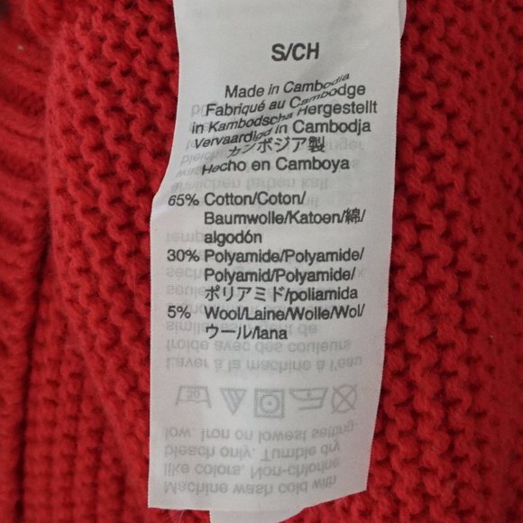 J. CREW Womens Red Knit Long Sleeve Cotton Wool Blend Sweater Size Small - Picture 5 of 5